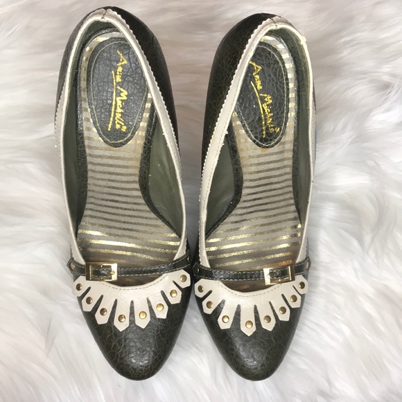 Anne Michelle Shoes - Olive Green Round Toe Mary Jane